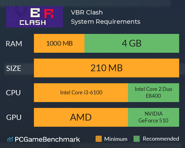 VBR Clash System Requirements PC Graph - Can I Run VBR Clash