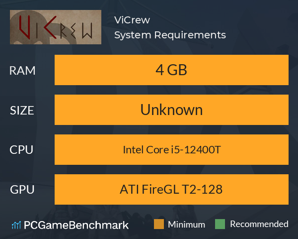 ViCrew System Requirements PC Graph - Can I Run ViCrew