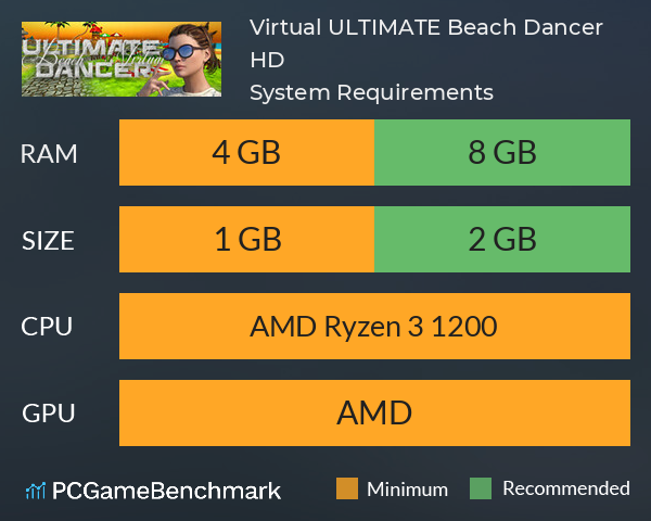 Virtual ULTIMATE Beach Dancer [HD+] System Requirements PC Graph - Can I Run Virtual ULTIMATE Beach Dancer [HD+]