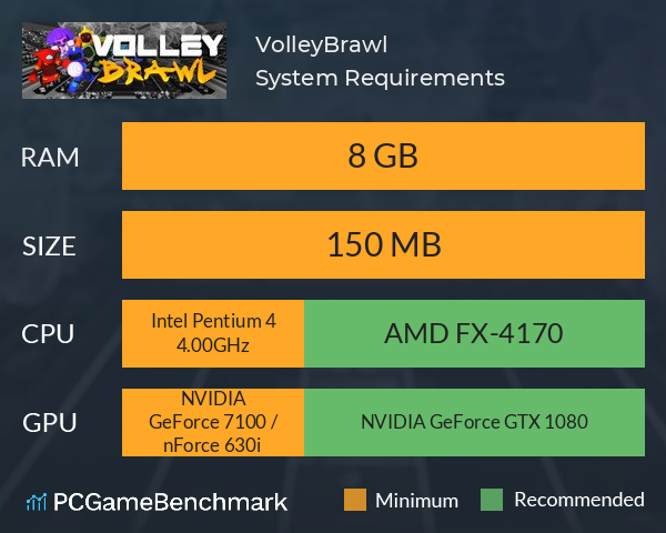 VolleyBrawl System Requirements PC Graph - Can I Run VolleyBrawl