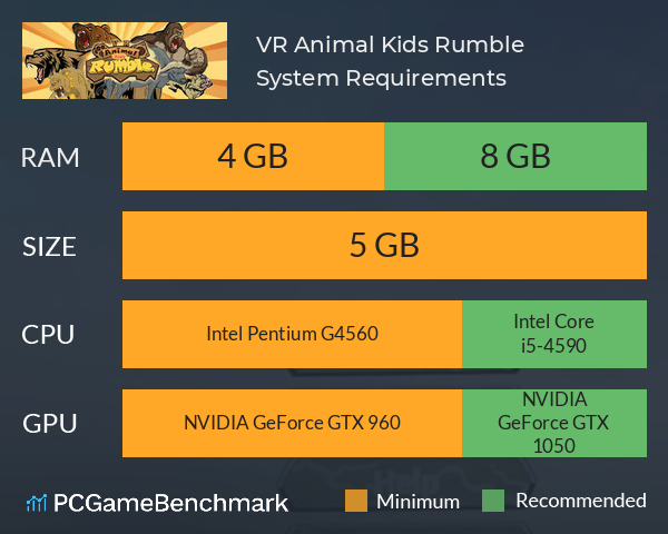 VR Animal Kids Rumble System Requirements PC Graph - Can I Run VR Animal Kids Rumble