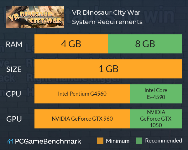 VR Dinosaur City War System Requirements PC Graph - Can I Run VR Dinosaur City War