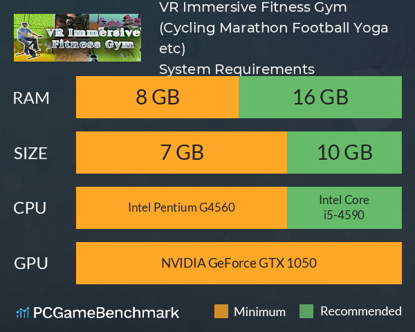 VR Immersive Fitness Gym (Cycling, Marathon, Football, Yoga etc) System Requirements PC Graph - Can I Run VR Immersive Fitness Gym (Cycling, Marathon, Football, Yoga etc)