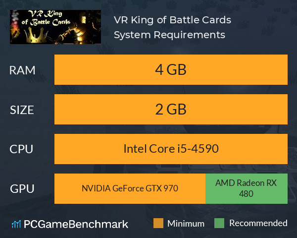 VR King of Battle Cards System Requirements PC Graph - Can I Run VR King of Battle Cards