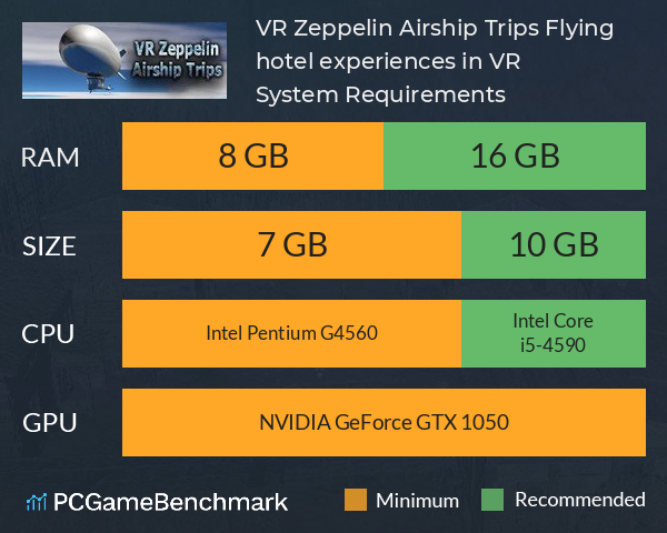 VR Zeppelin Airship Trips: Flying hotel experiences in VR System Requirements PC Graph - Can I Run VR Zeppelin Airship Trips: Flying hotel experiences in VR