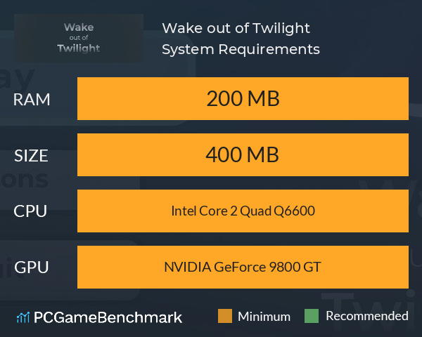 Wake out of Twilight System Requirements PC Graph - Can I Run Wake out of Twilight