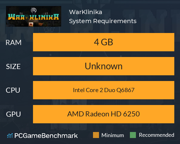 WarKlinika System Requirements PC Graph - Can I Run WarKlinika