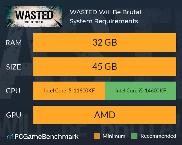 WASTED Will Be Brutal System Requirements PC Graph - Can I Run WASTED Will Be Brutal