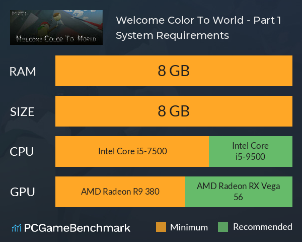 Welcome Color To World - Part 1 System Requirements PC Graph - Can I Run Welcome Color To World - Part 1