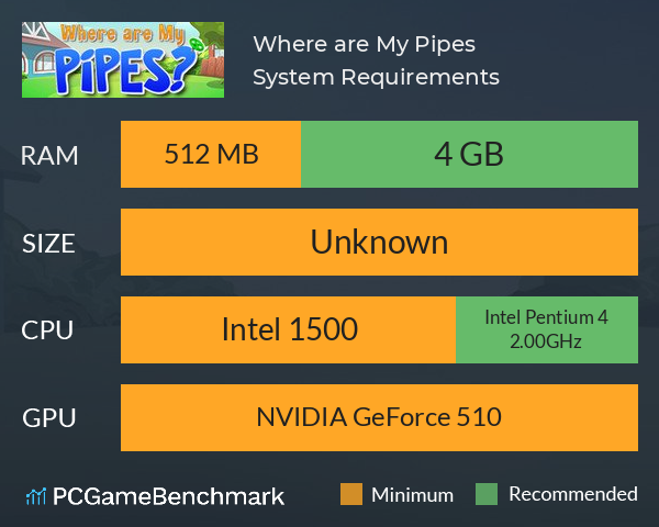 Where are My Pipes? System Requirements PC Graph - Can I Run Where are My Pipes?