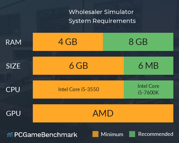 Wholesaler Simulator System Requirements PC Graph - Can I Run Wholesaler Simulator