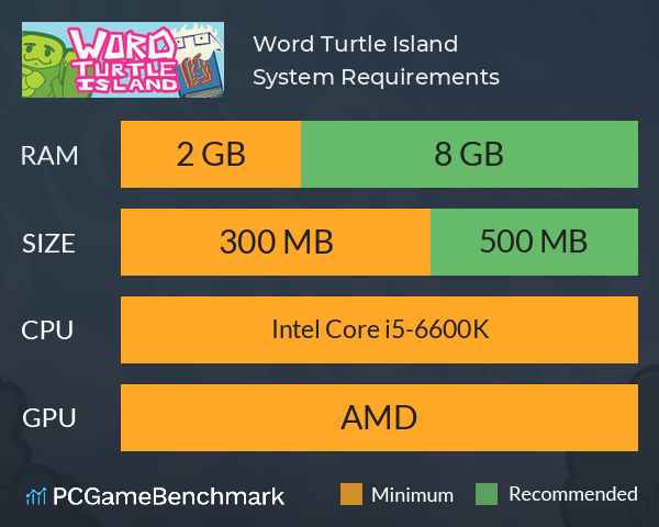 Word Turtle Island System Requirements PC Graph - Can I Run Word Turtle Island