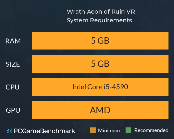 Wrath: Aeon of Ruin VR System Requirements PC Graph - Can I Run Wrath: Aeon of Ruin VR