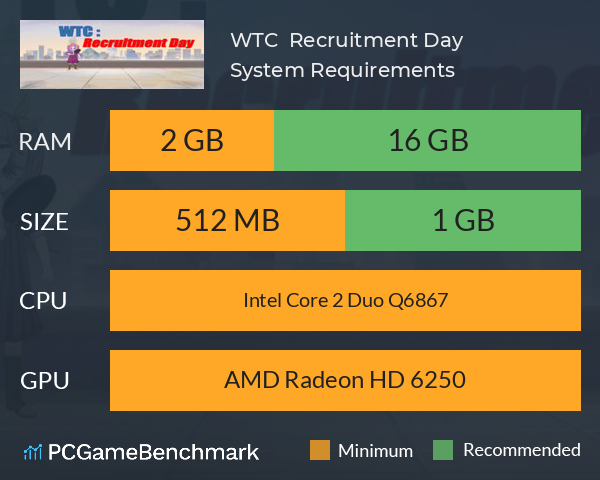 WTC : Recruitment Day System Requirements PC Graph - Can I Run WTC : Recruitment Day