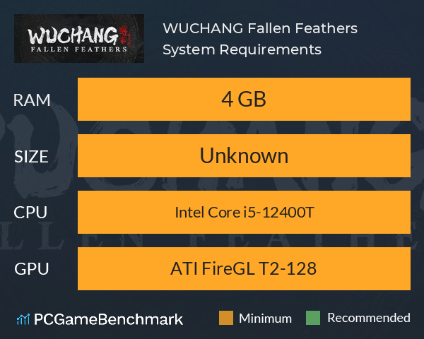 WUCHANG: Fallen Feathers System Requirements PC Graph - Can I Run WUCHANG: Fallen Feathers