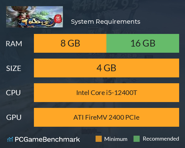 仙途世界 System Requirements PC Graph - Can I Run 仙途世界