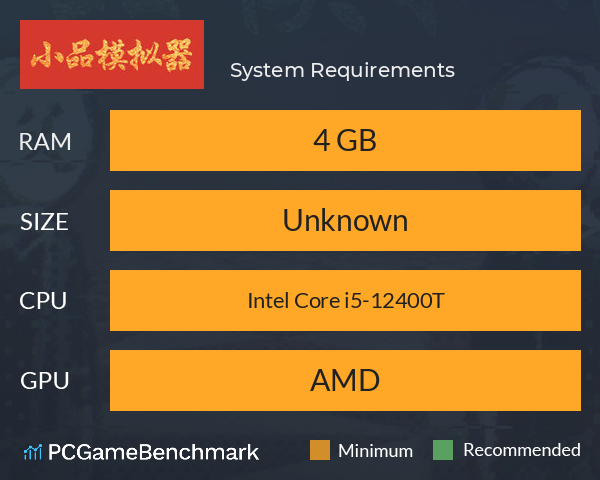 小品模拟器 System Requirements PC Graph - Can I Run 小品模拟器