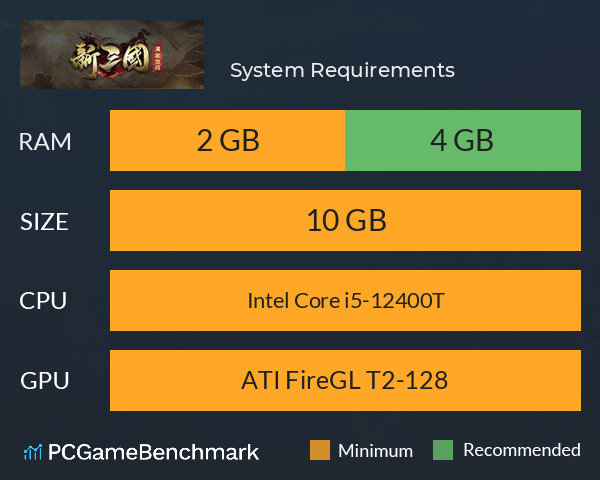 新三國 漢室復興 System Requirements PC Graph - Can I Run 新三國 漢室復興