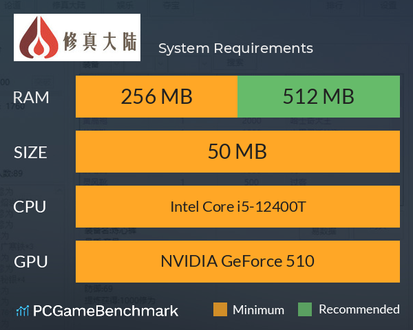 修真大陆 System Requirements PC Graph - Can I Run 修真大陆