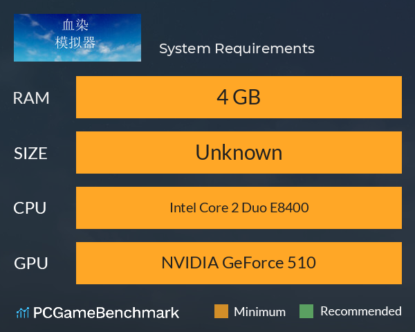 血染模拟器 System Requirements PC Graph - Can I Run 血染模拟器