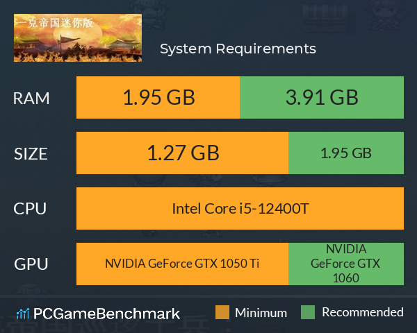 一克帝国迷你版 System Requirements PC Graph - Can I Run 一克帝国迷你版