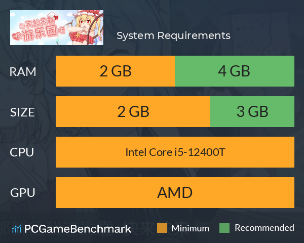 与芙兰朵露一起游乐园吧 System Requirements PC Graph - Can I Run 与芙兰朵露一起游乐园吧