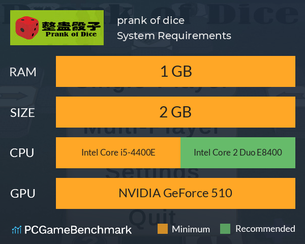 整蛊骰子 prank of dice System Requirements PC Graph - Can I Run 整蛊骰子 prank of dice