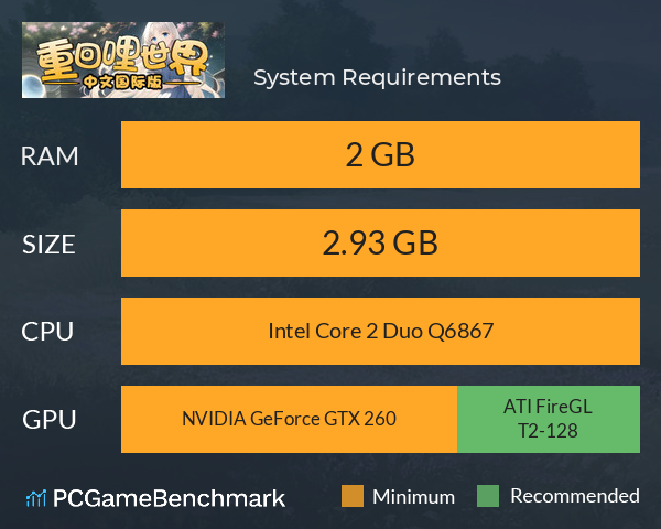 重回哩世界中文国际版 System Requirements PC Graph - Can I Run 重回哩世界中文国际版
